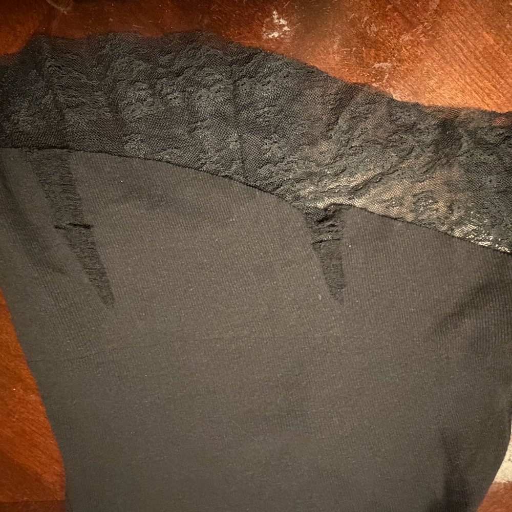 Free People Dark Gray Lace Long Sleeve Top - Picture 8 of 11